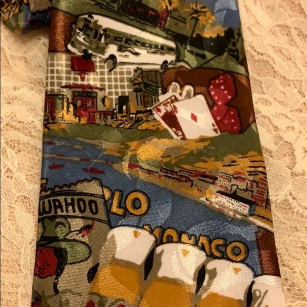 Wembley Starshine Prints Lucky Casino Print Tie
